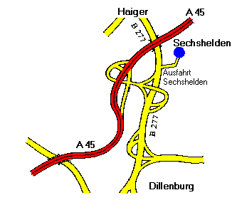 Anfahrtsweg nach Sechshelden